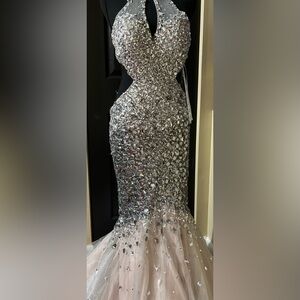 Camille la vie blush/silver size 10 dress